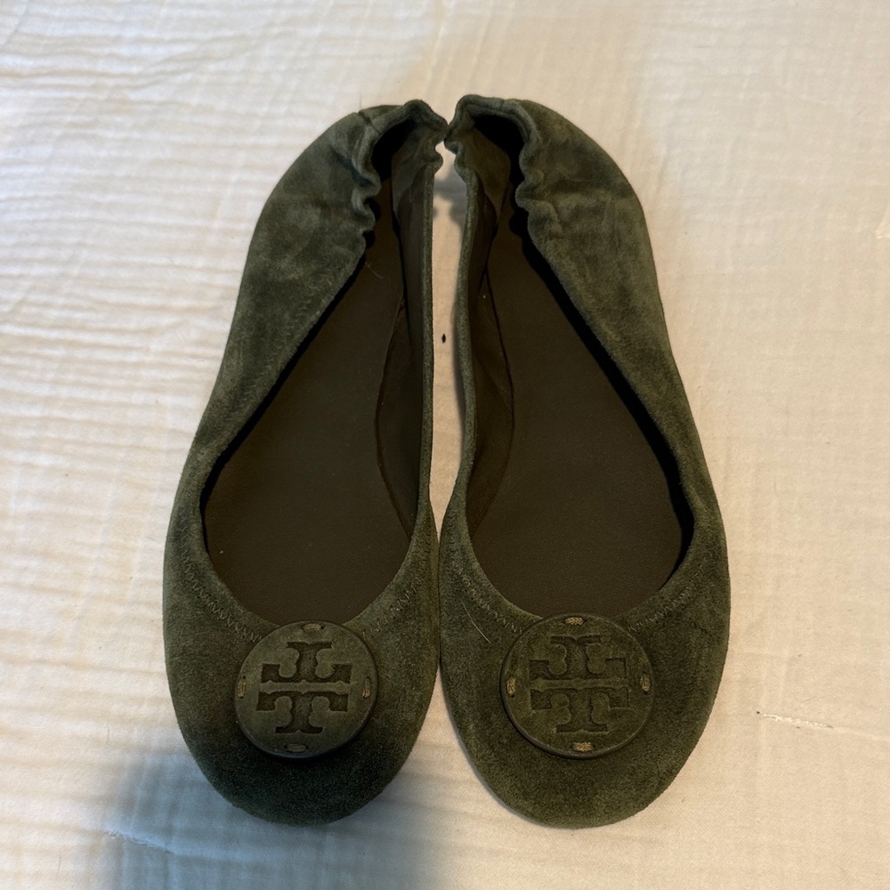 Tory Burch Women's Dark Green Ballet Flats 9.5